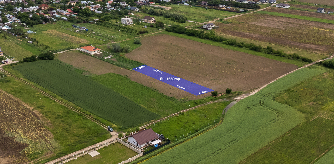 BUFTEA,TEREN INTRAVILAN 1660 MP,STB,10 MIN,DESCHIDERE 17 M