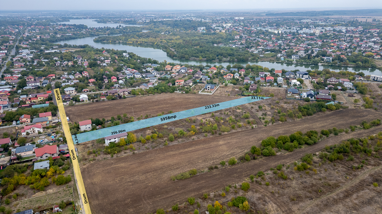 BUFTEA  FLAMANZENI,TEREN 5958 MP,DESCHIDERE 24 M,DOSAR PUZ+AVIZE,TOATE UTILITATILE
