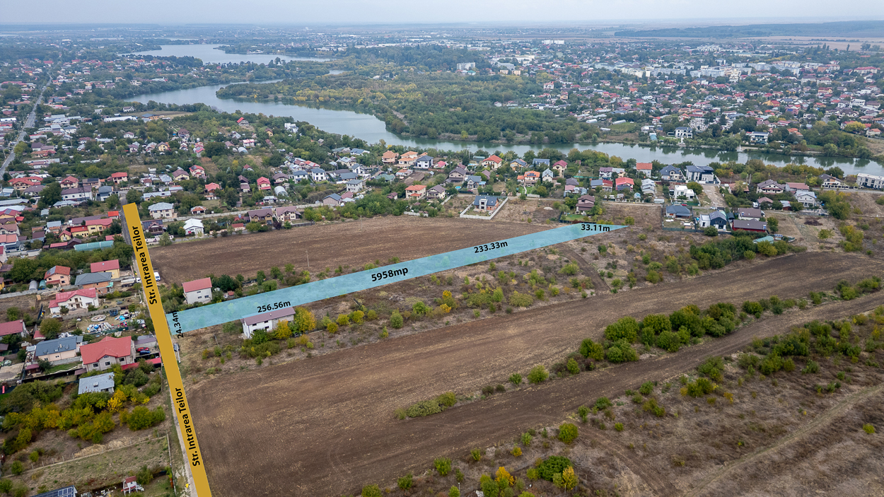 BUFTEA  FLAMANZENI,TEREN 5958 MP,DESCHIDERE 24 M,DOSAR PUZ+AVIZE,TOATE UTILITATILE