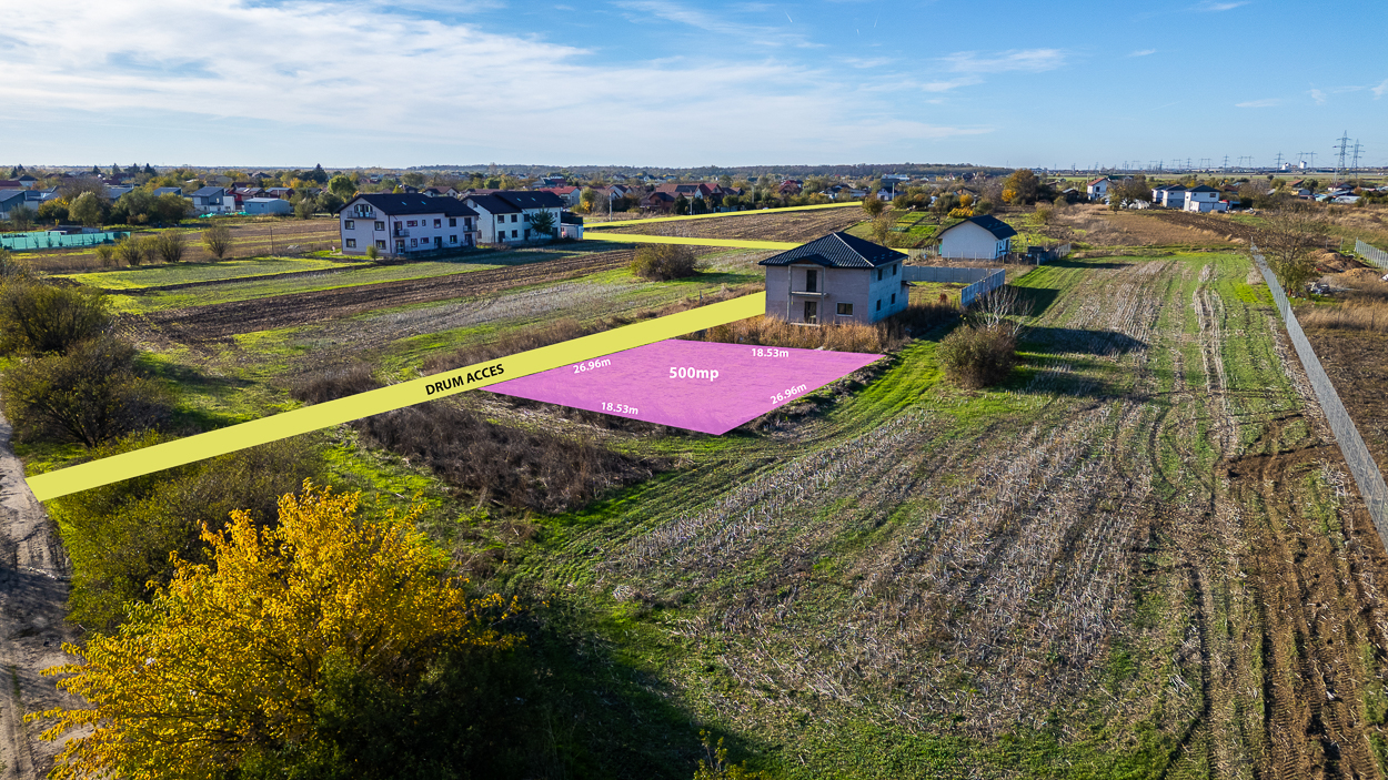 MAGURELE - DUMITRANA,TEREN INTRAVILAN 500 MP,DESCHIDERE 27 M,STB 6 MINUTE