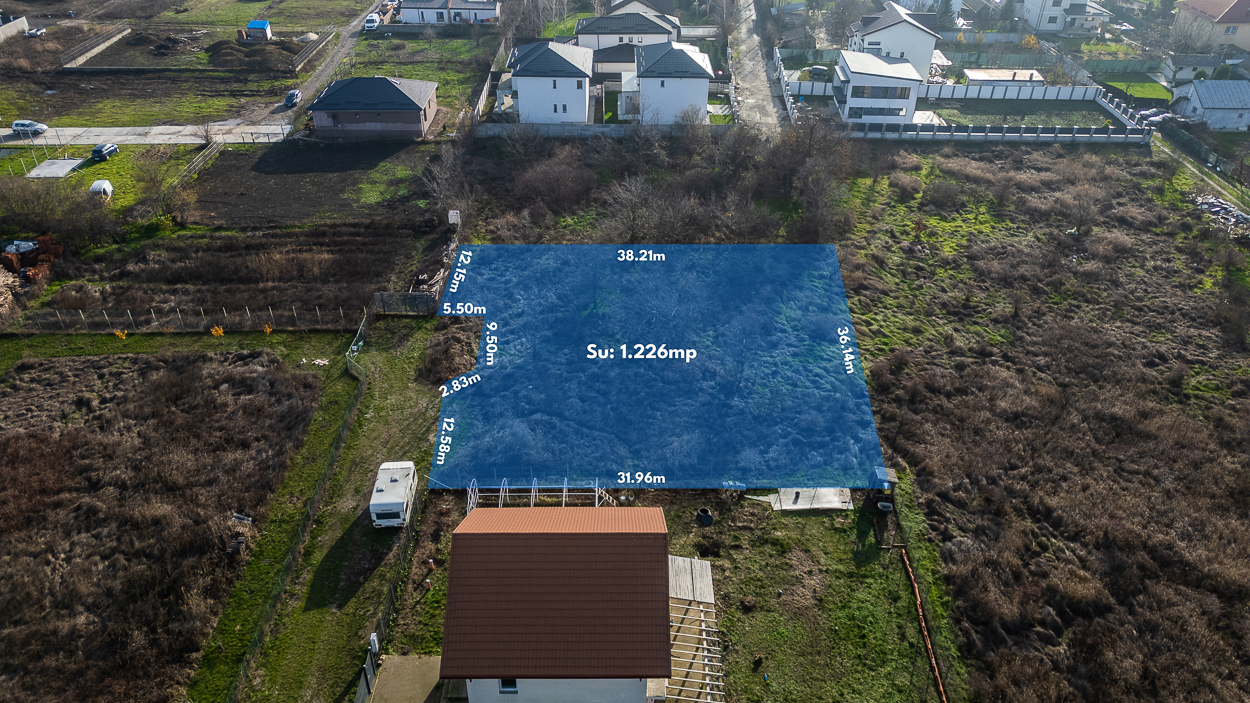 CORBEANCA - OSTRATU,TEREN INTRAVILAN 1266 MP,DESCHIDERE 30 M,GAZ,CURENT,CANALIZARE