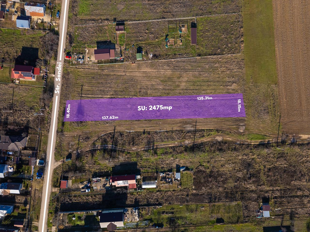 PERIS,TEREN INTRAVILAN 2475 MP,DESCHIDERE 18 M,UTILITATI,ASFALT