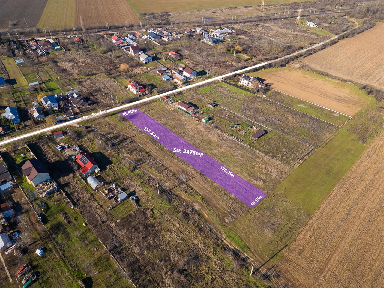 PERIS,TEREN INTRAVILAN 2475 MP,DESCHIDERE 18 M,UTILITATI,ASFALT