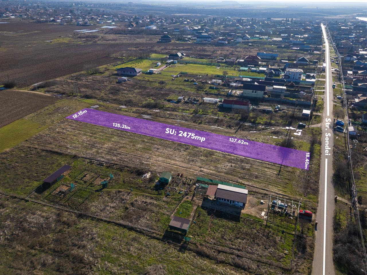 PERIS,TEREN INTRAVILAN 2475 MP,DESCHIDERE 18 M,UTILITATI,ASFALT