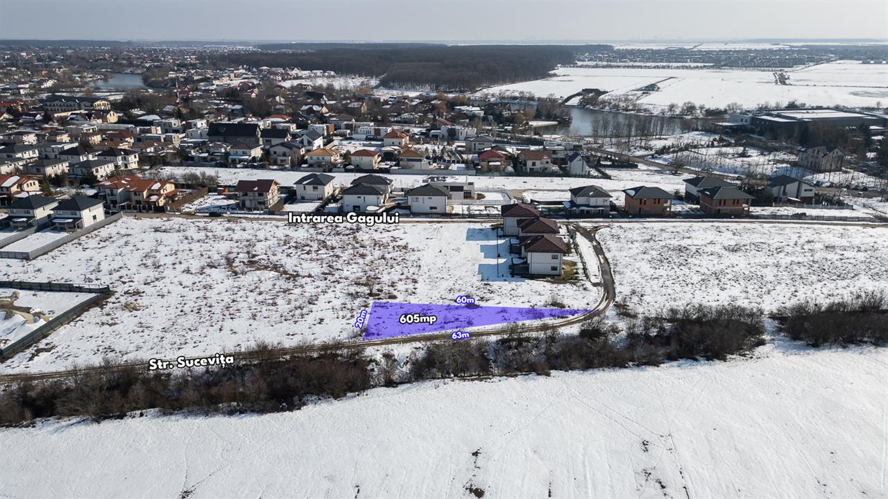 CORBEANCA PARADISUL VERDE,TEREN 605 MP,DESCHIDERE 63 M,TOATE UTILITATILE