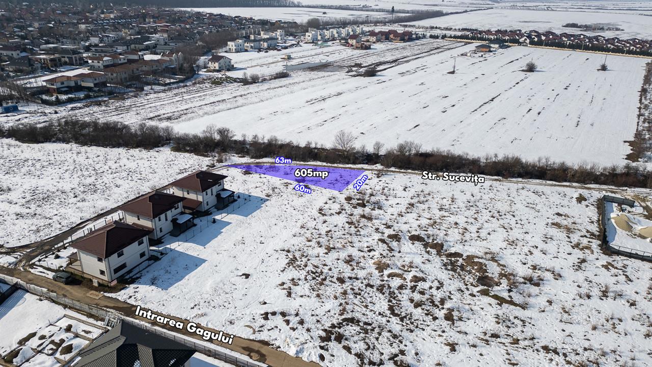 CORBEANCA PARADISUL VERDE,TEREN 605 MP,DESCHIDERE 63 M,TOATE UTILITATILE