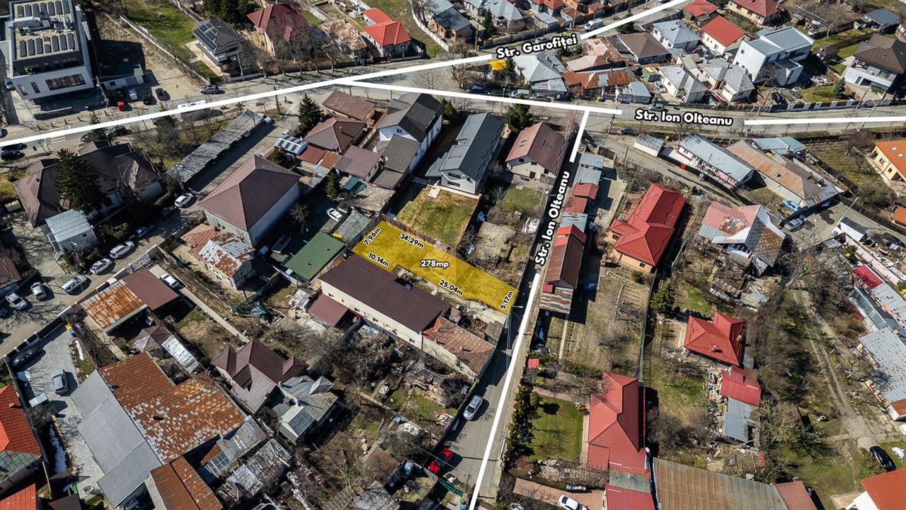 CHITILA,TEREN INTRAVILAN 278 MP,CASA DEMOLABILA,UTILITATI,ASFALT