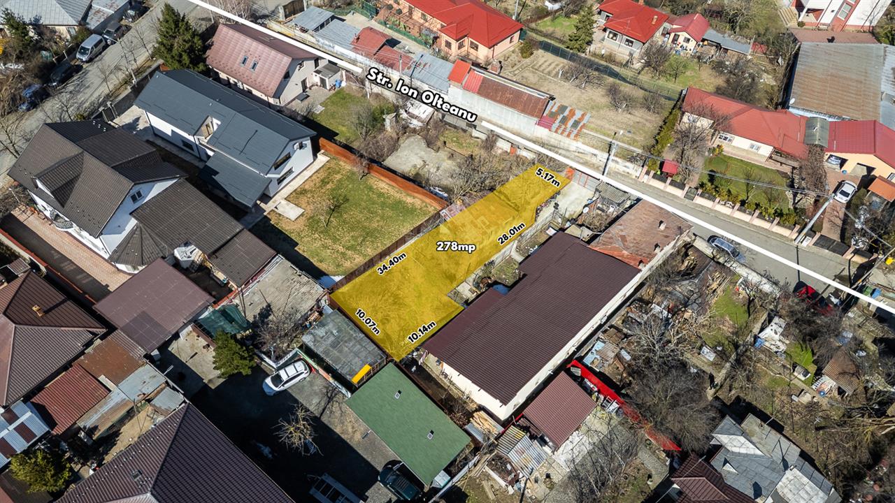 CHITILA,TEREN INTRAVILAN 278 MP,CASA DEMOLABILA,UTILITATI,ASFALT