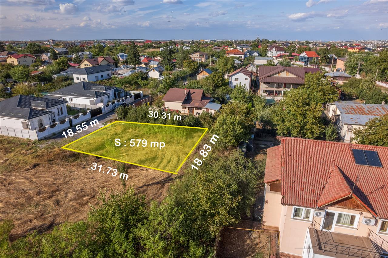 DOMNESTI CIUTACI,TEREN INTRAVILAN 579 MP,GAZ,CURENT,CANALIZARE,APA