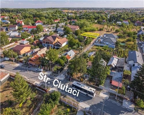DOMNESTI  CIUTACI,TEREN INTRAVILAN 579 MP,GAZ,CURENT,CANALIZARE,APA